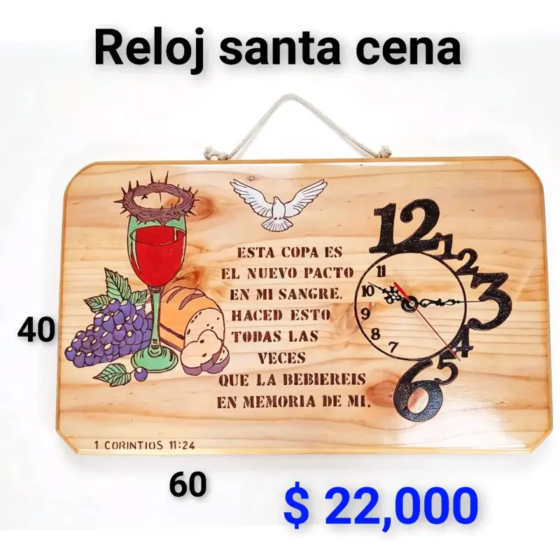 Reloj de Madera Personalizado con Texto Bíblico - 3