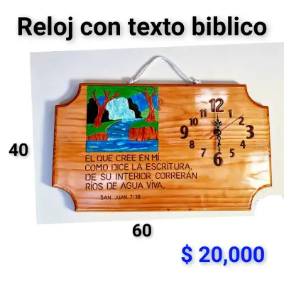 Reloj de Madera Personalizado con Texto Bíblico - miniatura 4