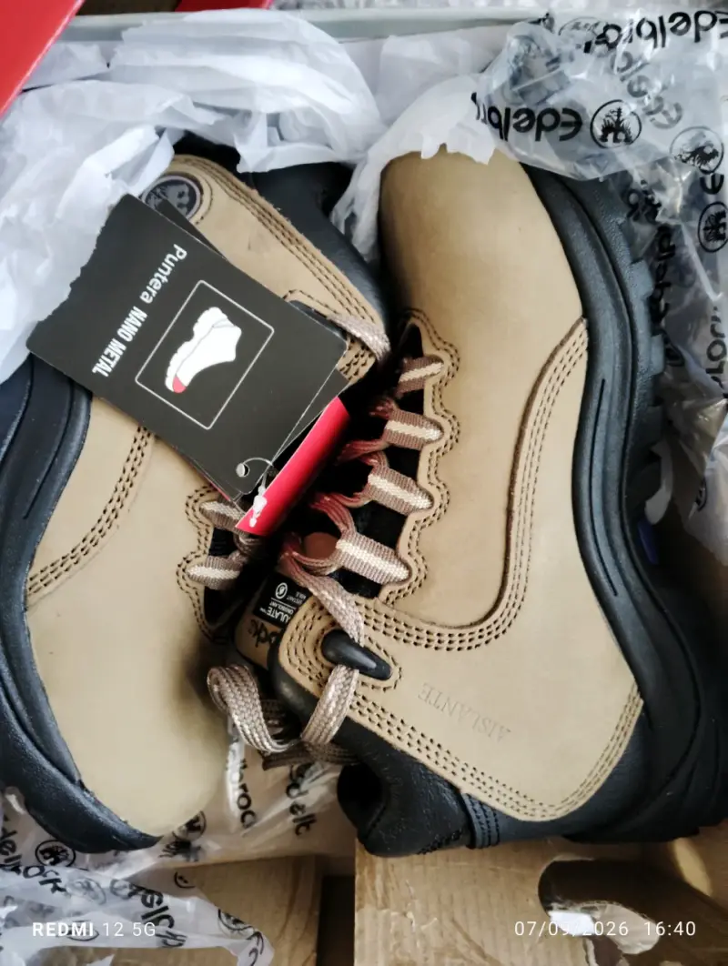 Zapatos de seguridad Edelbrock café talla 36 - 1