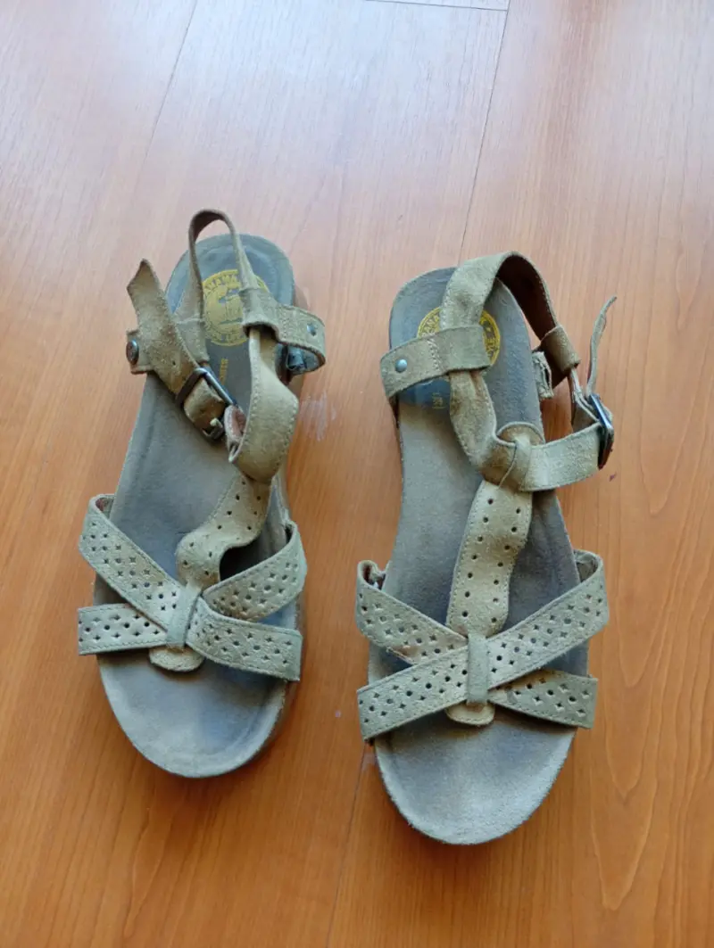 Sandalias de cuero beige Panama Jack para mujer - 1