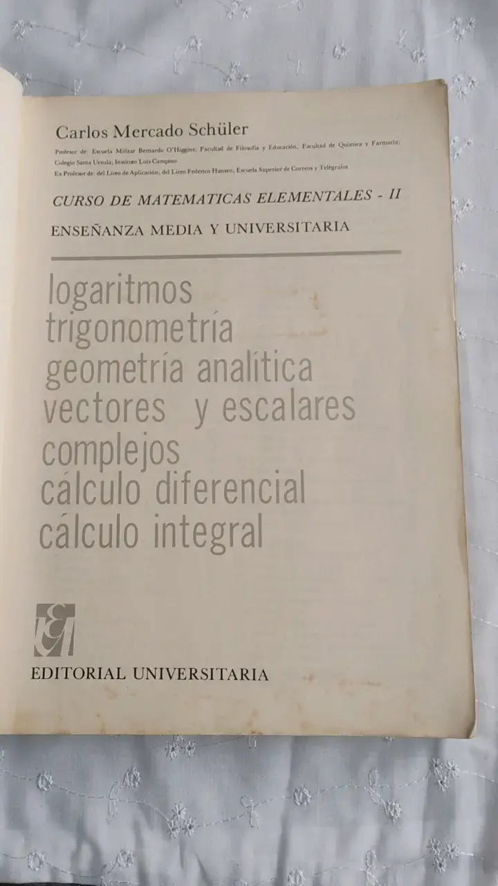 Libro Curso de Matemáticas Elementales II de Carlos Mercado - 2