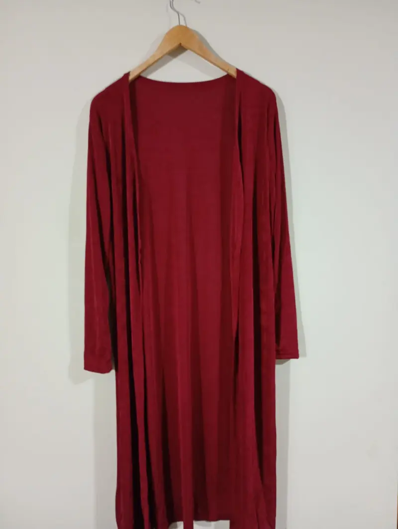Cárdigan largo rojo para mujer