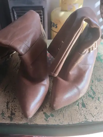 Botines de cuero marrón para mujer talla 40 - miniatura 1