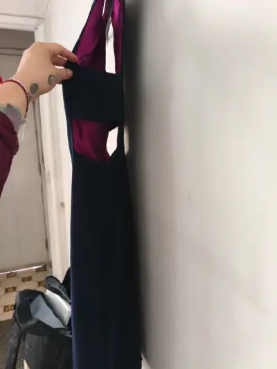 Vestido azul con cortes laterales - miniatura 3