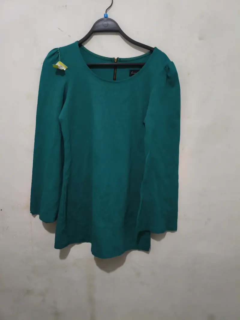 Vestido verde esmeralda manga larga - 2
