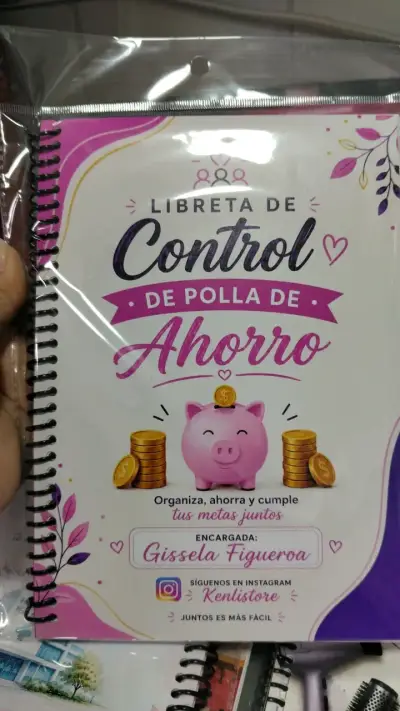 Libreta de Control de Ahorro con Diseño de Cerdito - miniatura 1