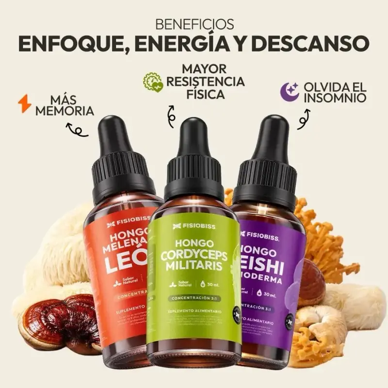 Pack 3 Suplemento Hongos Fisiobiss 30ml - 2
