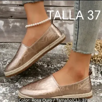 Zapatos planos negros con detalle dorado talla 38 - miniatura 5