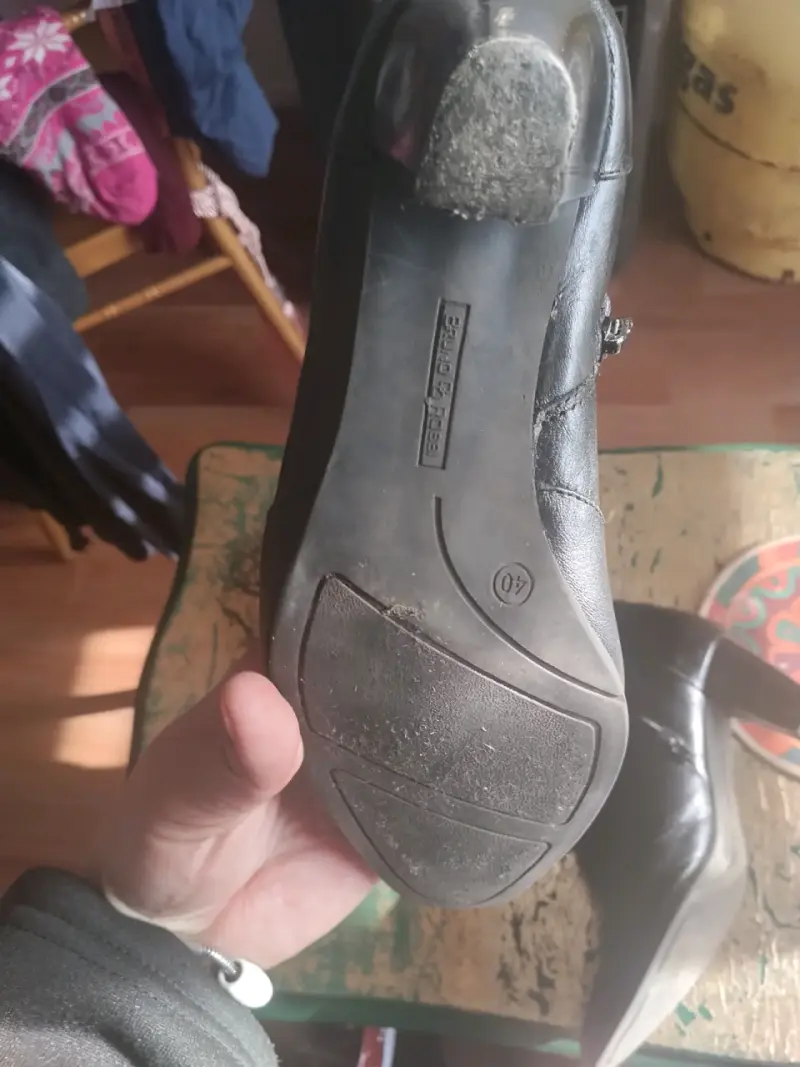 Botines de cuero negro para mujer talla 40 - 2