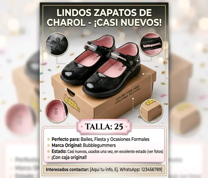 Zapatos de charol Bubblegummers para niña talla 25 - 2