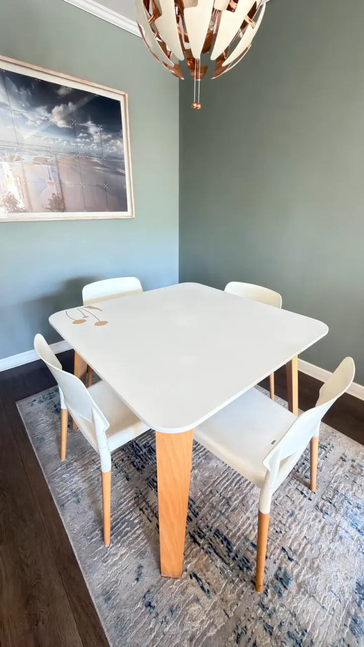 Juego de Comedor Moderno Blanco con Sillas - 3
