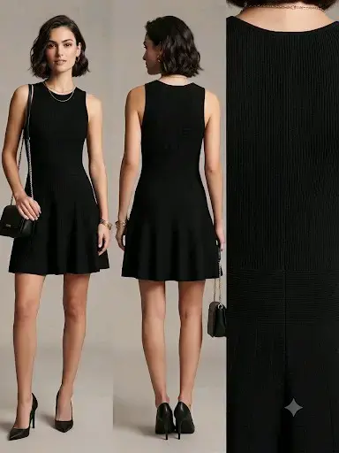 Vestido negro sin mangas elegante