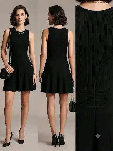Vestido negro sin mangas elegante - miniatura 1