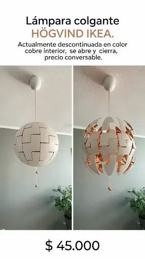 Lámpara colgante IKEA HÖGVIND cobre interior - miniatura 1