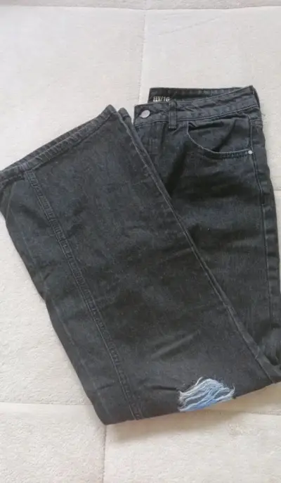 Jeans negros desgastados ELV/16 para mujer - miniatura 1
