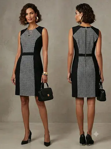 Vestido de mujer elegante blanco y negro