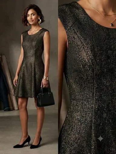 Vestido de fiesta negro con brillo elegante