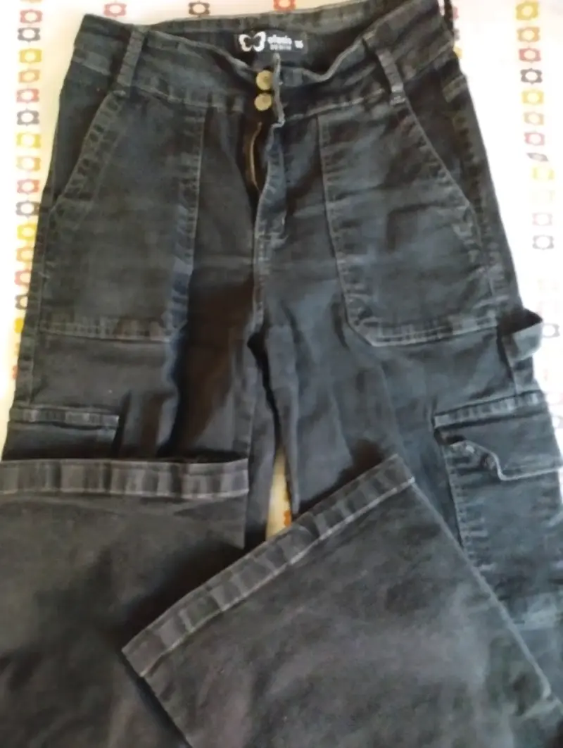 Pantalones cargo de mezclilla Efesis talla 36🖤 - 1