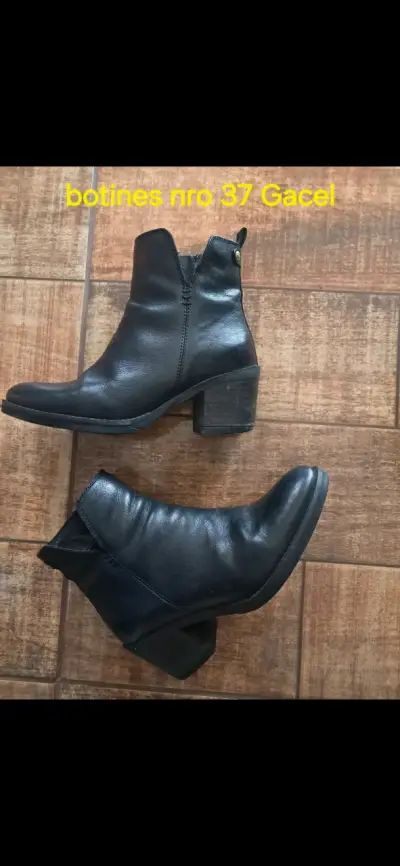 Botines de cuero negro Gacel talla 37 - miniatura 1