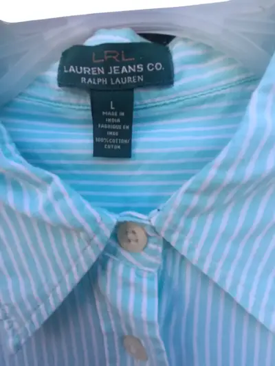Camisa a rayas azul Ralph Lauren para mujer - miniatura 1