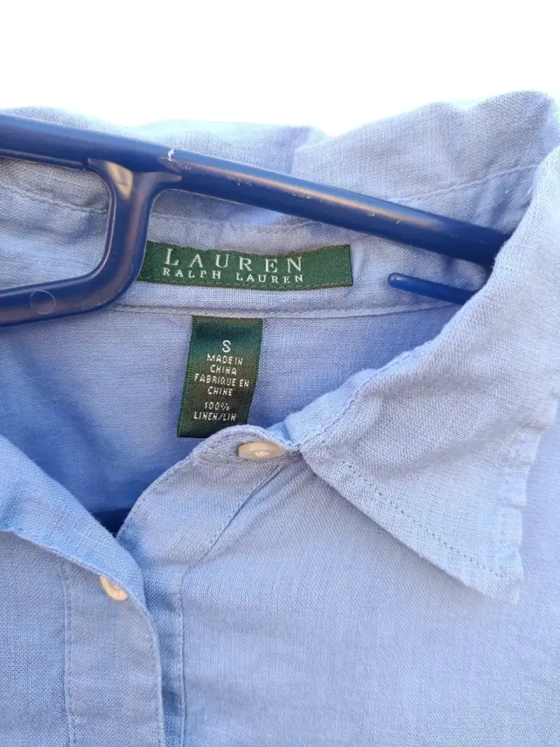 Camisa de lino azul Lauren Ralph Lauren para hombre - 1