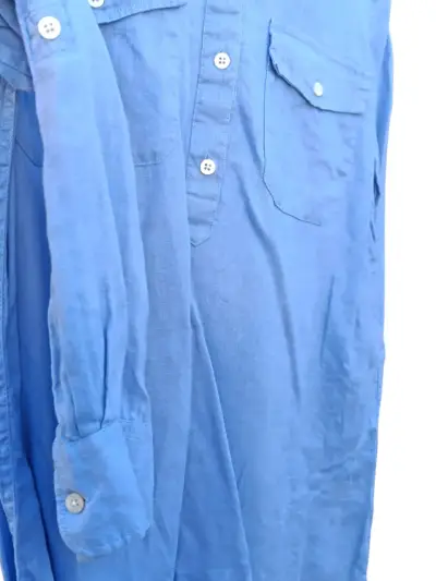 Camisa de lino azul Lauren Ralph Lauren para hombre - miniatura 2