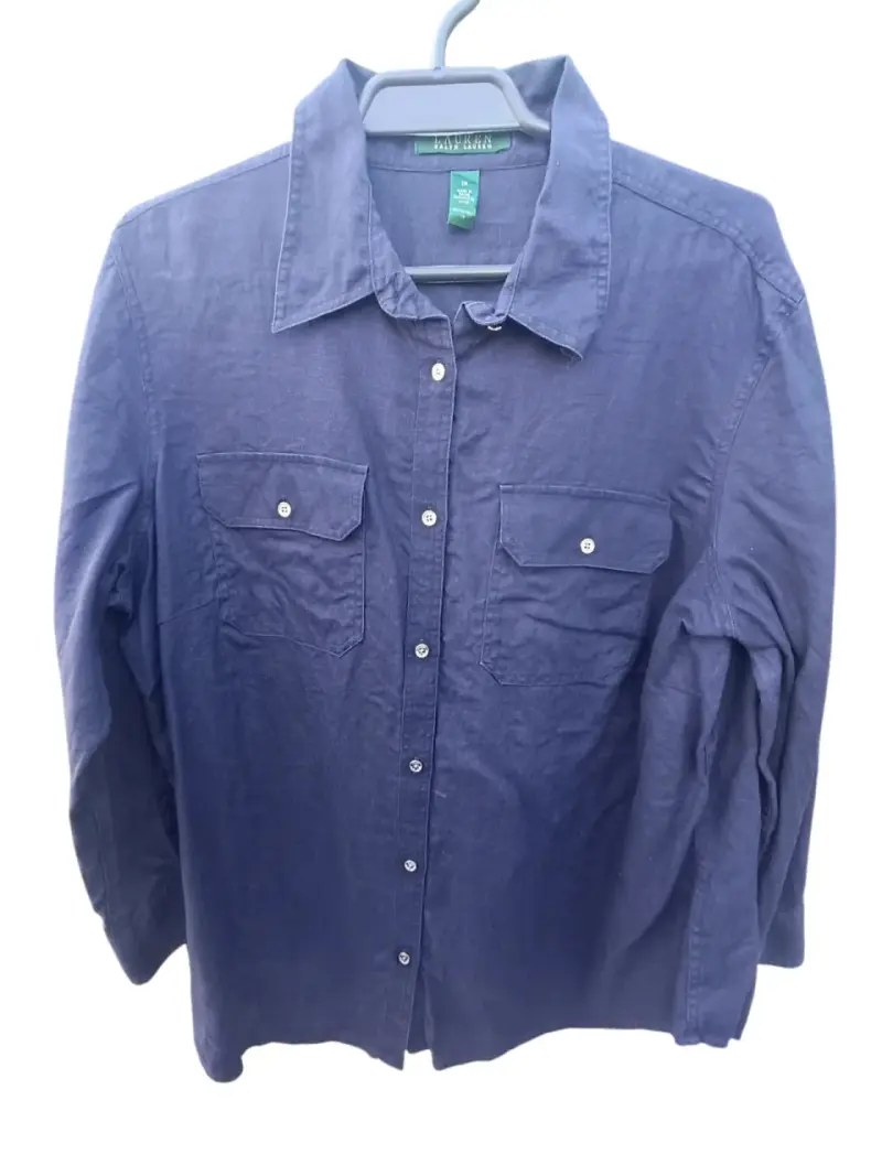 Camisa de lino azul Ralph Lauren para mujer - 1
