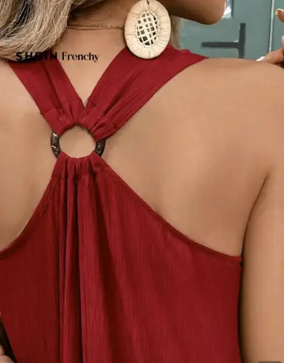 Vestido largo rojo Shein Frenchy para mujer - miniatura 2