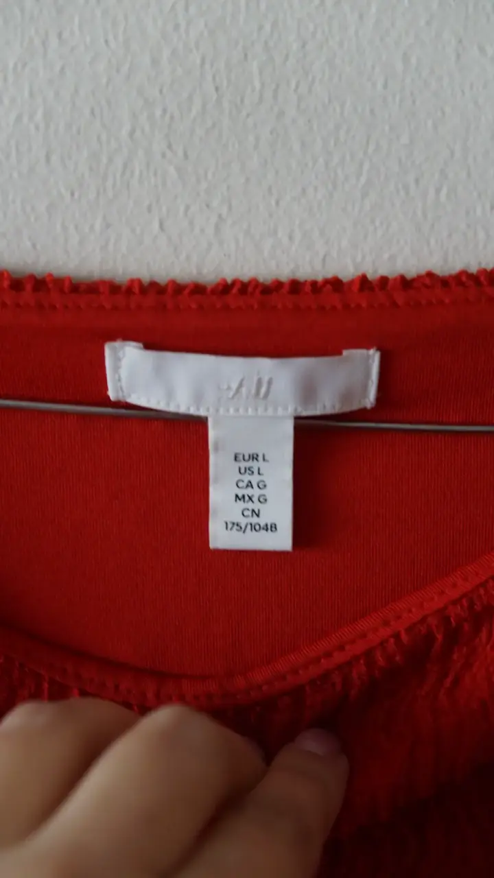 Vestido rojo texturizado H&M talla L - 2
