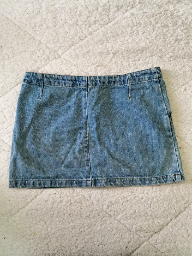 Falda de mezclilla azul para mujer - 3