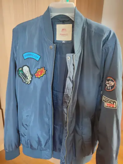 Chaqueta bomber azul con parches Fiorucci - miniatura 1