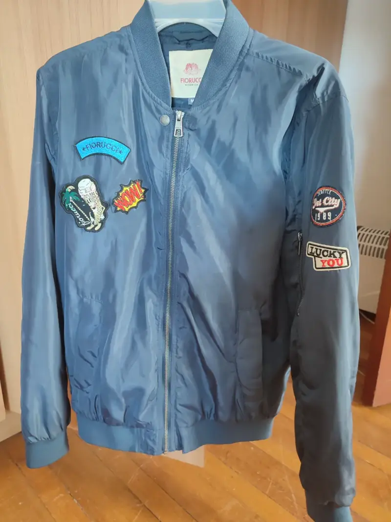 Chaqueta bomber azul con parches Fiorucci - 2