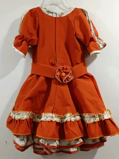 Vestido de niña estilo folclórico naranja - miniatura 2