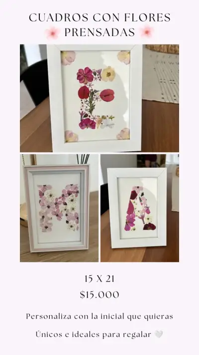 Cuadros con flores prensadas personalizables - miniatura 1