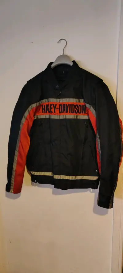 Chaqueta Harley-Davidson negra y naranja para moto - miniatura 1