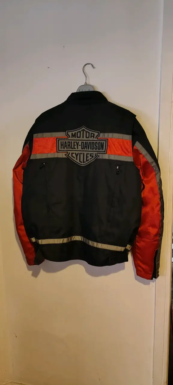 Chaqueta Harley-Davidson negra y naranja para moto - 2