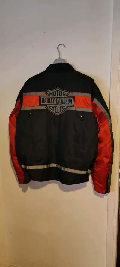 Chaqueta Harley-Davidson negra y naranja para moto - miniatura 2