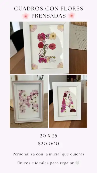 Cuadros con flores prensadas personalizables - miniatura 1