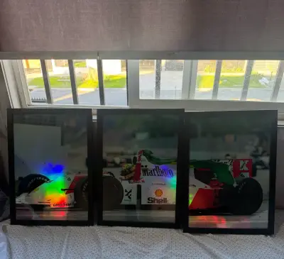 Tríptico de cuadros de Ayrton Senna F1 - miniatura 1