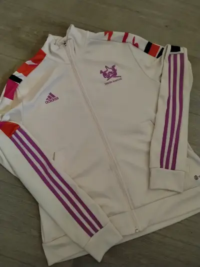Chaqueta deportiva Adidas Thebe Magugu blanca - miniatura 1