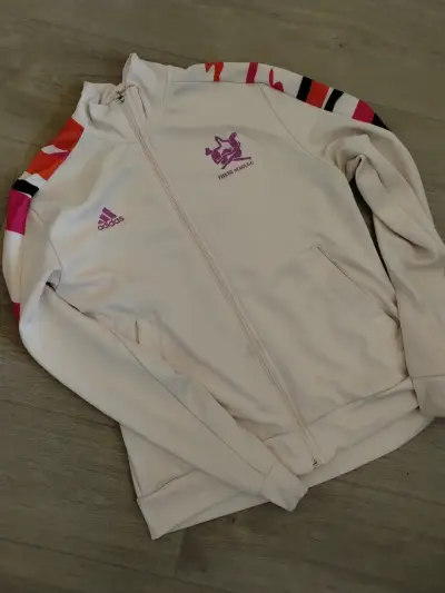 Chaqueta deportiva Adidas Thebe Magugu blanca - miniatura 2