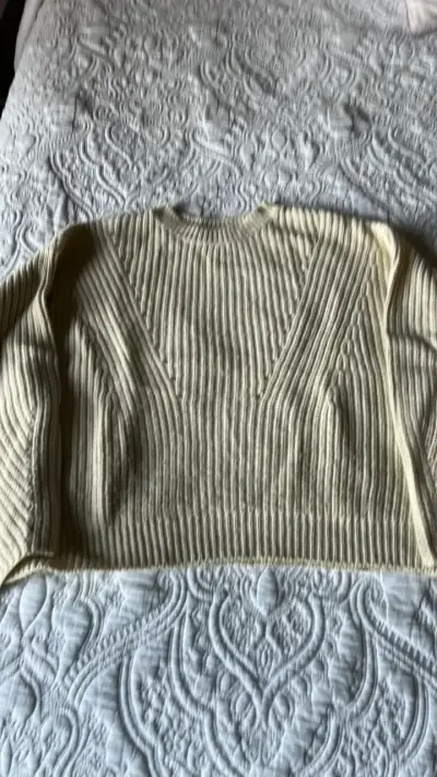 Suéter de punto beige para mujer talla S - miniatura 1