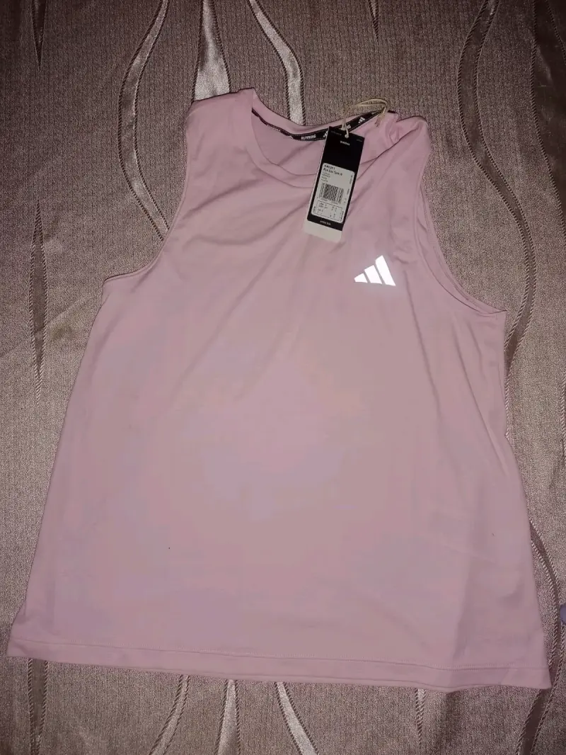 Polera sin mangas Adidas rosa para mujer - 1