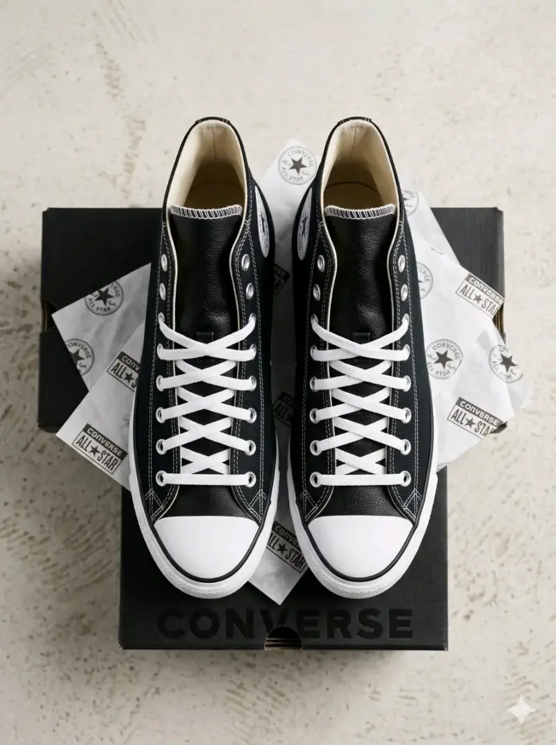 Zapatillas Converse Chuck Taylor All Star Cuero Negro - 1