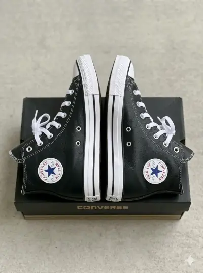 Zapatillas Converse Chuck Taylor All Star Cuero Negro - miniatura 3