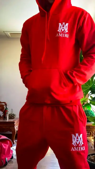 Conjunto de buzo Amiri para hombre en negro y rojo - miniatura 3