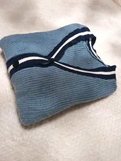 Cardigan azul con rayas estilo vintage - miniatura 3