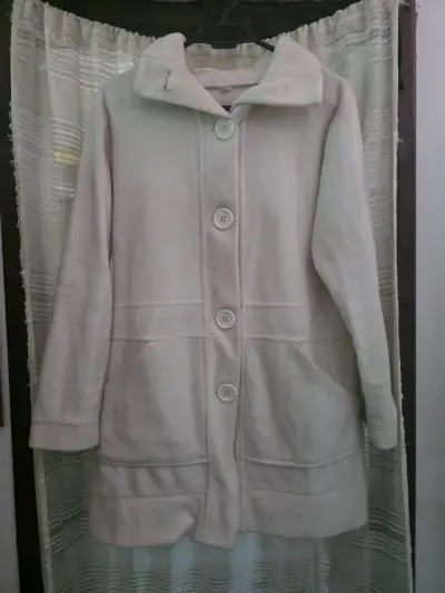 Abrigo de lana beige para mujer - miniatura 1
