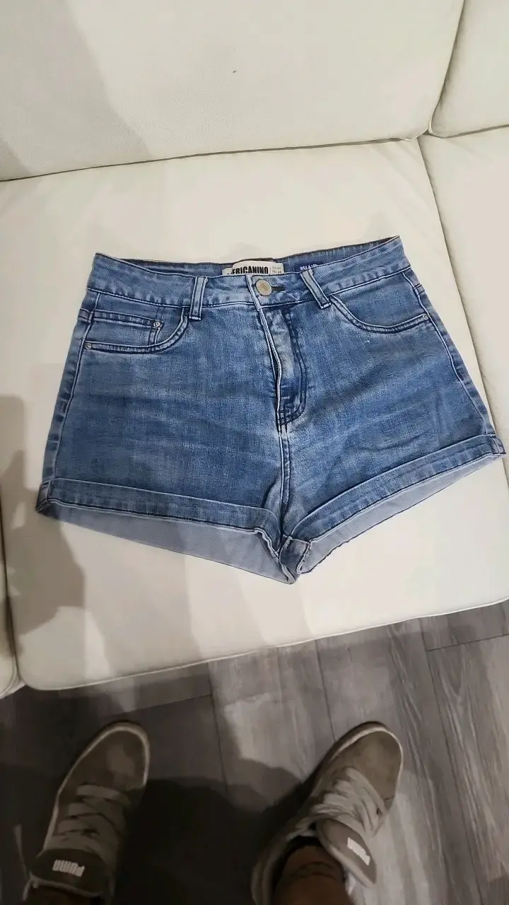 Shorts de mezclilla azul para mujer