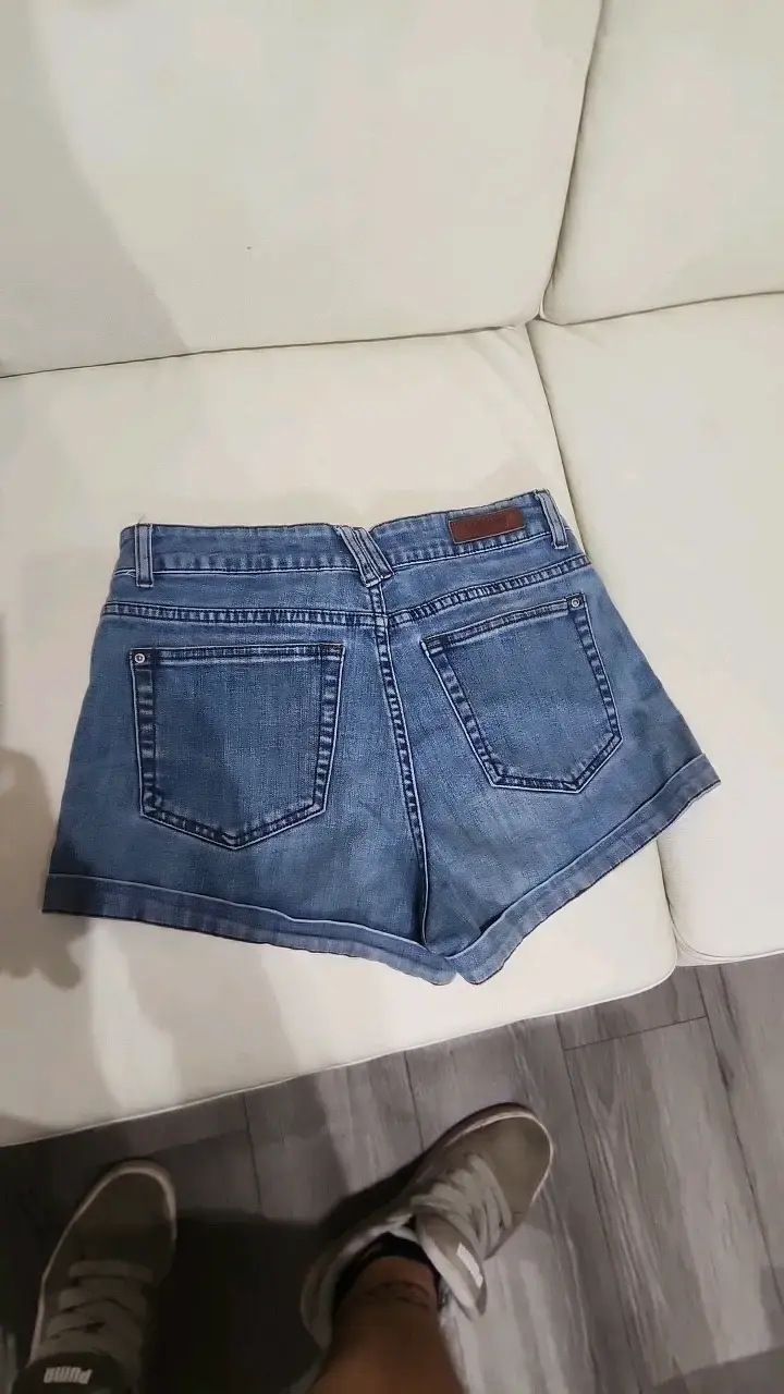Shorts de mezclilla azul para mujer - 2